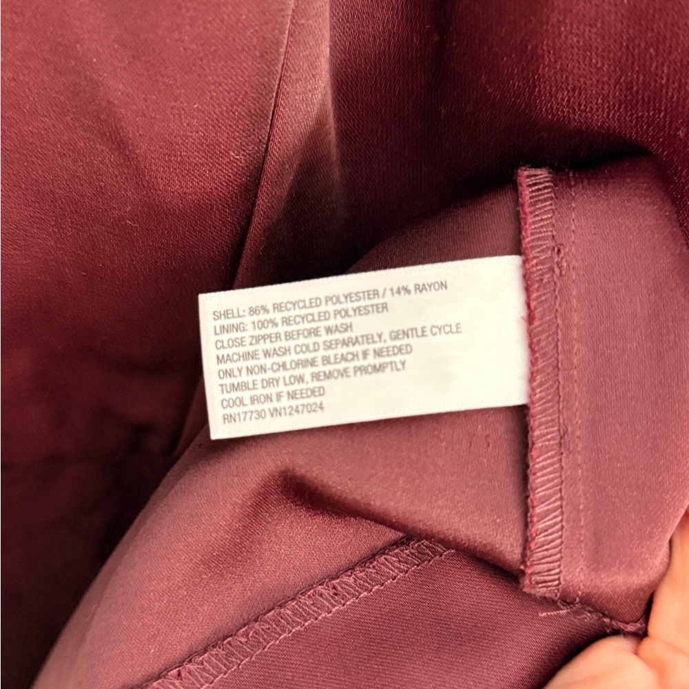A New Day Burgundy Satin Square Neck Mini Dress NWT - Picture 7 of 8